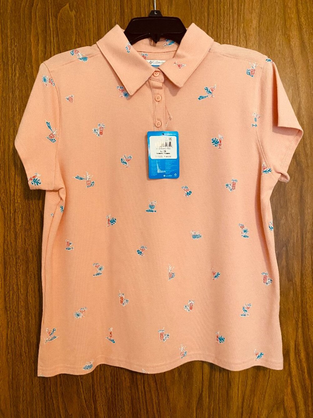 Women's Salmon / Peach Columbia PFG South San Point Top Size Large